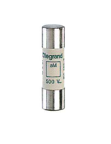 Cartouche industrielle cylindrique type aM 14x51mm sans percuteur 8A LEGRAND 014008