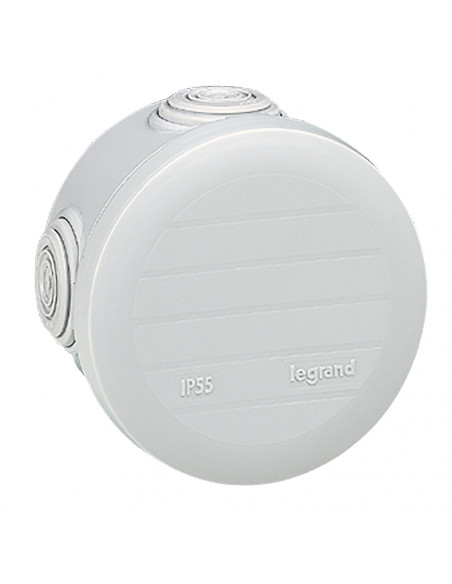 Boîte de dérivation ronde Plexo Ø70mm hauteur 45mm gris RAL7035 LEGRAND 092002