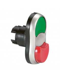 Tête double touche affleurante et dépassante non lumineuse IP66 Osmoz composable vert et rouge LEGRAND 023982