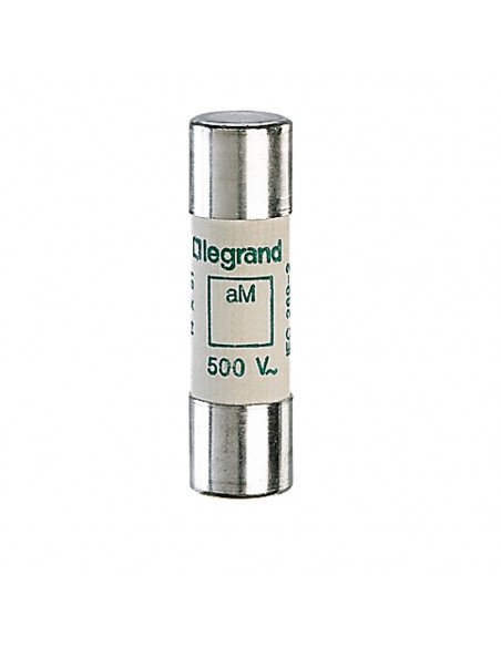Cartouche industrielle cylindrique type aM 14x51mm sans percuteur 32A LEGRAND 014032
