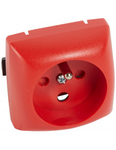 Prise de courant 2P+T à détrompage Appareillage saillie composable rouge LEGRAND 086155