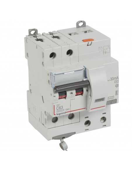 Disjoncteur différentiel monobloc DX3 10kA à vis 2 Pôles 400V 63A Type AC 30mA LEGRAND 411164