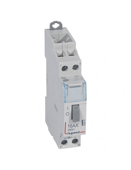Télérupteur CX³ standard avec bornes à vis 2 Pôles 16A 250V contact 2F tension commande 48V 1 module LEGRAND 412411
