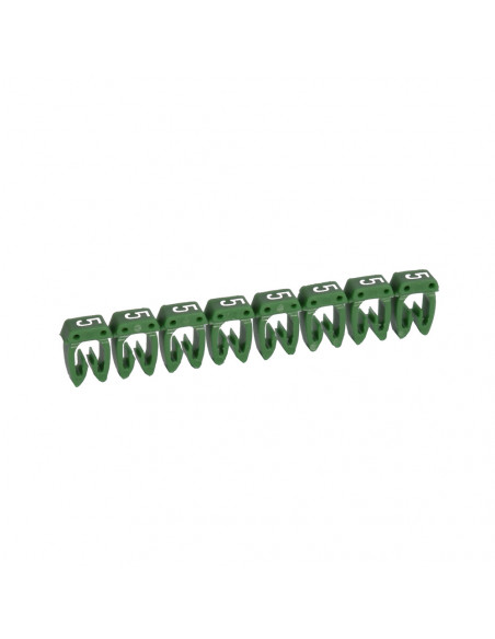 1200 Repères CAB 3 pour filerie 1,5mm² à 2,5mm² avec chiffre 5 Vert LEGRAND 038225