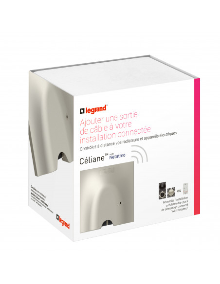 Sortie de câble connectée compatible fil pilote 3000W -titane LEGRAND 064882