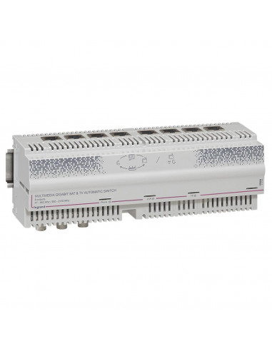 Centrale automatique Gigabit modulaire télévision TNT satellite 8 sorties RJ45 12 modules LEGRAND 413038