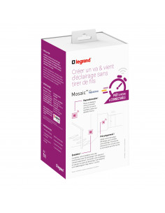 Prêt-à-poser Mosaic interrupteur + commande sans fil blanc LEGRAND 077732L 2