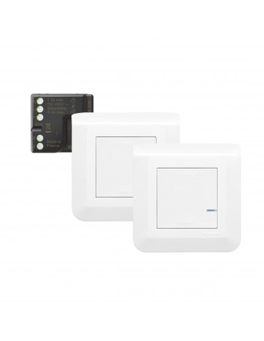 Prêt-à-poser créer un va-et-vient sans fil Mosaic 1 micromod + 2 cdes blanc LEGRAND 077777L
