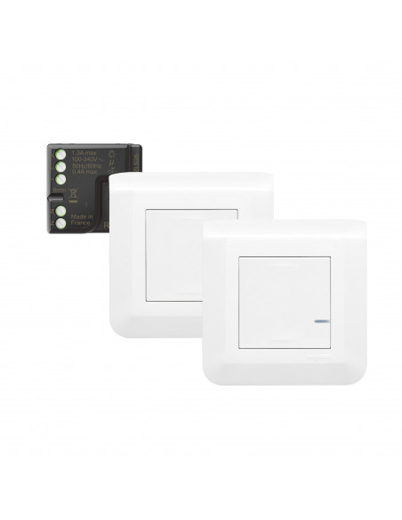 Prêt-à-poser créer un va-et-vient sans fil Mosaic 1 micromod + 2 cdes blanc LEGRAND 077777L