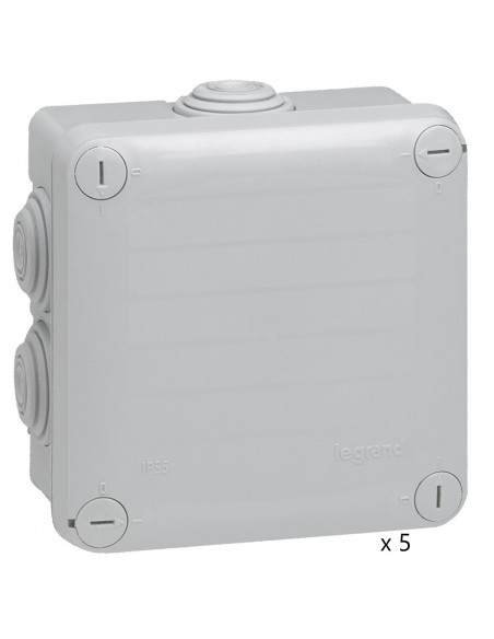 Lot de 5 boîtes de dérivation étanche Plexo 100x100mm LEGRAND 200160