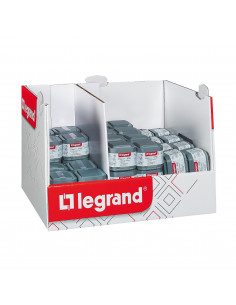Mini box 40 prises et 20 va-et-vient Plexo complet saillie gris LEGRAND 300203