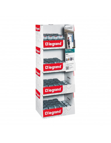 Box 120 prises et 60 va-et-vient Plexo complet saillie gris LEGRAND 300204