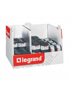 Mini box 40 prises et 20 va-et-vient Plexo complet saillie anthracite LEGRAND 300205