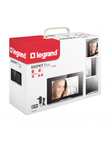 Ecran intérieur visiophone Easy Kit 7pouces noir effet mirroir LEGRAND 364220