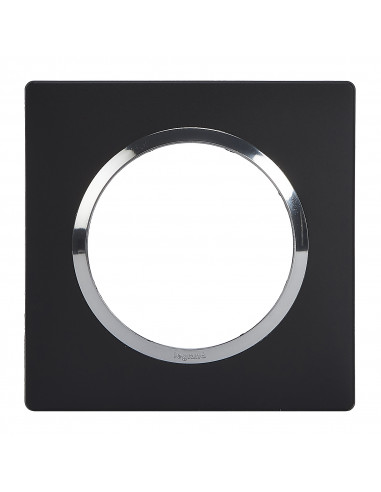 Plaque carrée dooxie 1 poste finition noir bague chromé LEGRAND 600895