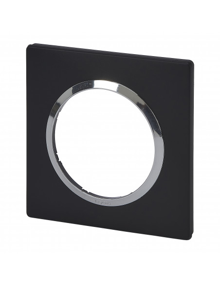 Plaque carrée dooxie 1 poste finition noir bague chromé LEGRAND 600895