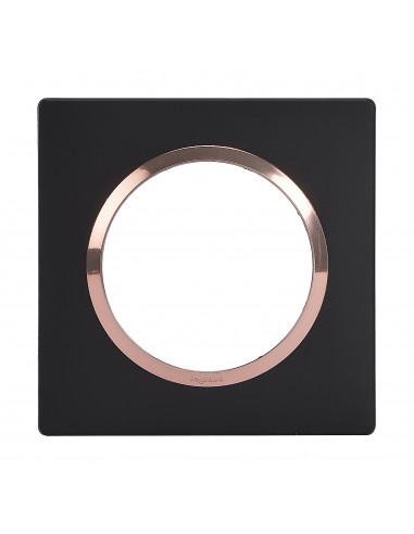 Plaque carrée dooxie 1 poste finition noir bague cuivre LEGRAND 600995