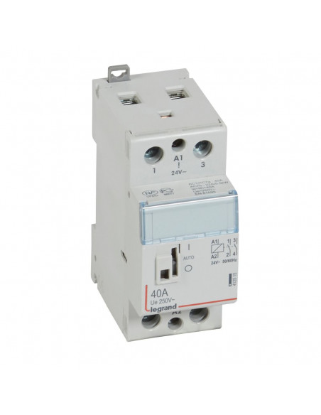 Contacteur de puissance CX³ commande manuelle bobine 24V 2 Pôles 250V 40A contact 2F 2 modules LEGRAND 412515
