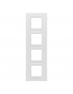 PLAQUE LUX 2+2+2+2P V MÉTAL BLANC SATIN GEWISS GW16229XW