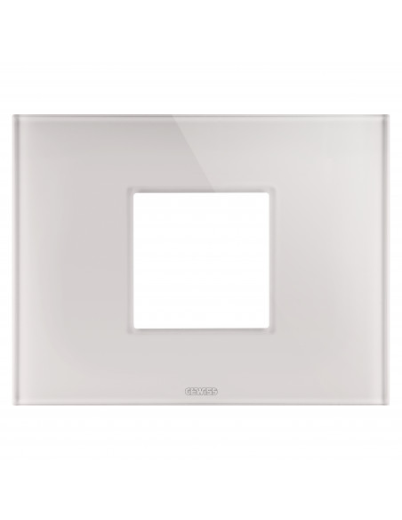 PLAQUE ICE 2P VERRE BEIGE NATUREL GEWISS GW16902CL