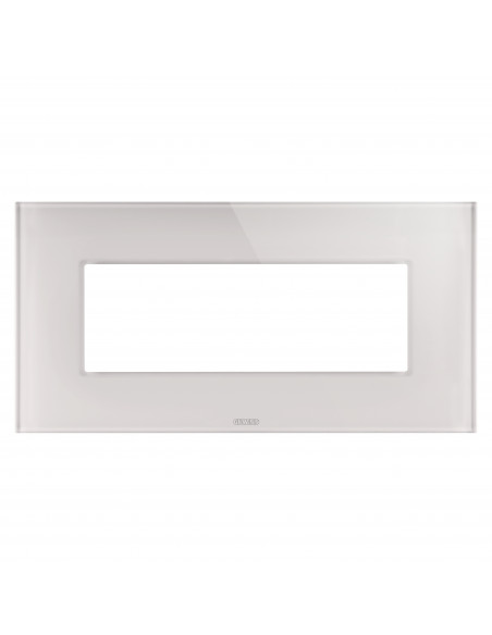 PLAQUE ICE 6P VERRE BEIGE NATUREL GEWISS GW16906CL