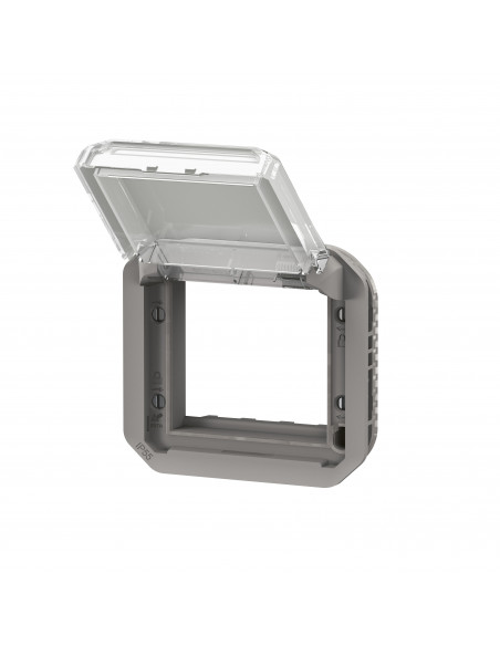 Adaptateur Plexo à volet transparent pour Mosaic composable gris LEGRAND 069580L