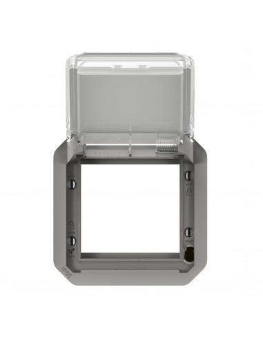 Adaptateur Plexo à volet transparent pour Mosaic composable gris LEGRAND 069580L