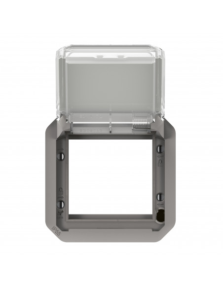Adaptateur Plexo à volet transparent pour Mosaic composable gris LEGRAND 069580L