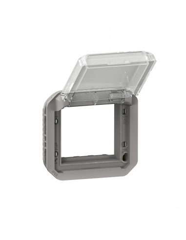 Adaptateur Plexo à volet transparent pour Mosaic composable gris LEGRAND 069580L