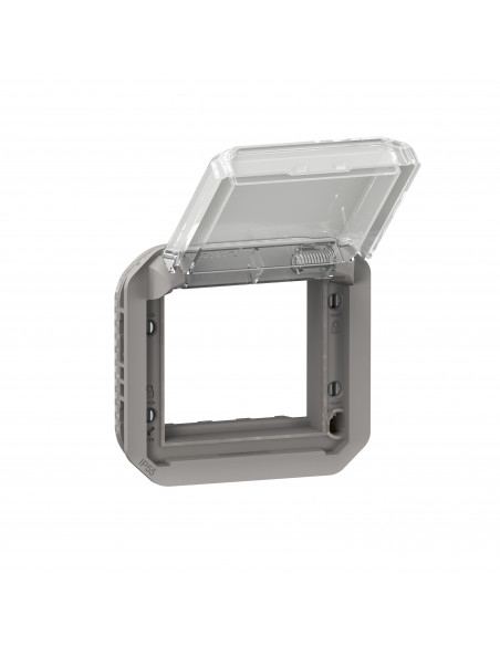 Adaptateur Plexo à volet transparent pour Mosaic composable gris LEGRAND 069580L