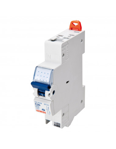 DISJONCTEUR MAGNÉTOTHERMIQUE COMPACT (MTC) 1P+N D10 4,5KA 1M AUTO GEWISS GW90626F