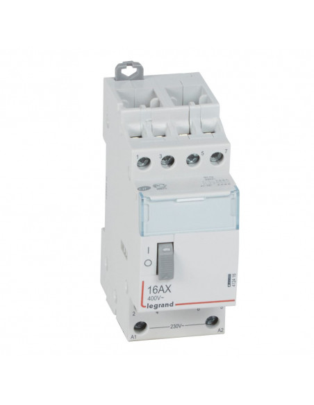 Télérupteur CX³ standard avec bornes à vis 4 Pôles 16A 400V contact 4F tension commande 230V 2 modules LEGRAND 412416