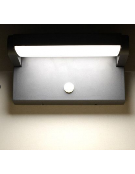 Applique Murale Orientable LED 12 Watts 720 LM Détecteur IR 3000K Gris IP54 MIIDEX VISION-EL 67809