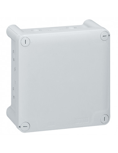 Boîte de dérivation carrée pour presse-étoupe Plexo dimensions 130x130x74mm gris RAL7035 LEGRAND 092034