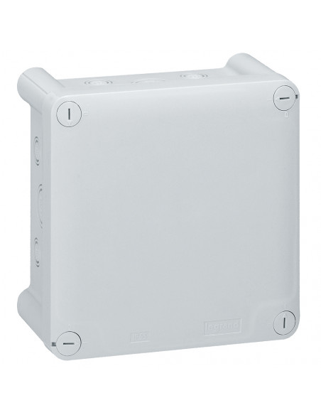 Boîte de dérivation carrée pour presse-étoupe Plexo dimensions 130x130x74mm gris RAL7035 LEGRAND 092034