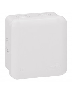 Boîte de dérivation carrée à 7 entrées pour presse-étoupe Plexo dimensions 80x80x45mm gris RAL7035 LEGRAND 092014