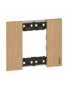 Living Now plaque chêne 2 modules BTICINO BTKA4802LM 2