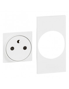 Living Now enjoliveur 2 modules pour prise 2P+T blanc BTICINO BTKW55F 2