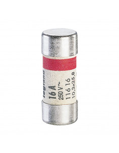 Cartouche cylindrique domestique 10,3x25,8mm sans voyant 16A LEGRAND 011616
