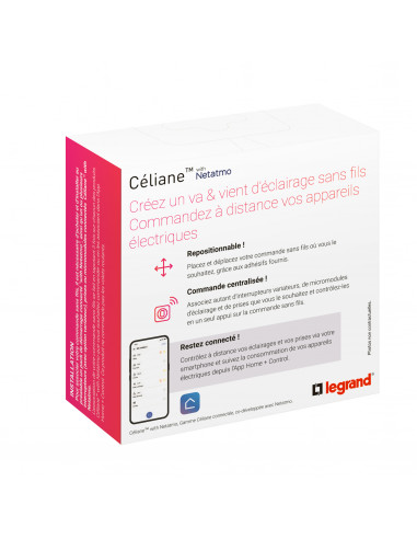 Commande simple sans fils Céliane with Netatmo Blanc LEGRAND CB0402