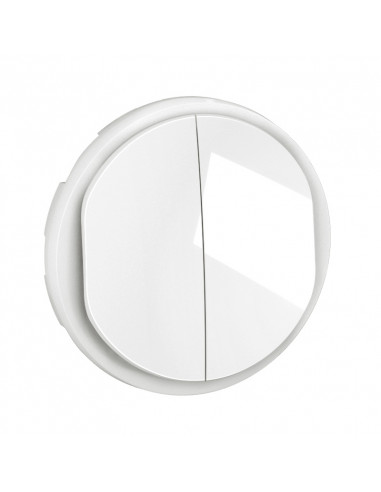 Enjoliveur double poussoir NO+NF lumineux Céliane Blanc LEGRAND CB3001
