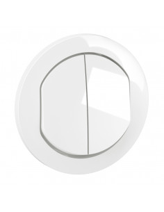 Enjoliveur double inter ou va-et-vient Céliane Blanc IP44 LEGRAND CB4001 2