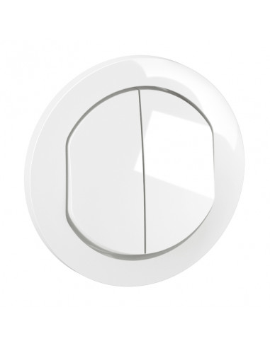 Enjoliveur double inter ou va-et-vient Céliane Blanc IP44 LEGRAND CB4001
