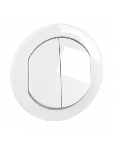 Enjoliveur double inter ou va-et-vient Céliane Blanc IP44 LEGRAND CB4001