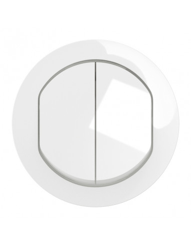 Enjoliveur double inter ou va-et-vient Céliane Blanc IP44 LEGRAND CB4001