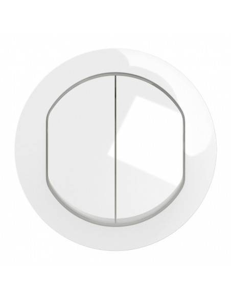 Enjoliveur double inter ou va-et-vient Céliane Blanc IP44 LEGRAND CB4001