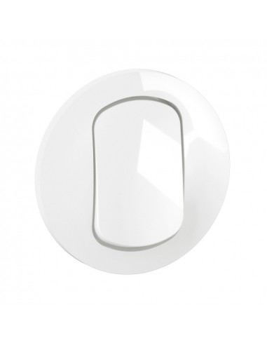 Enjoliveur interrupteur et ou va-et-vient Céliane Blanc IP44 LEGRAND CB8001