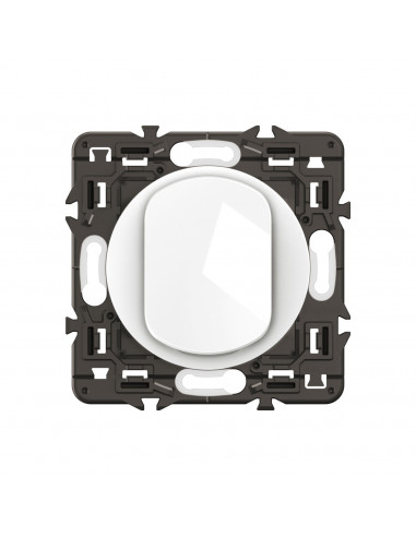Poussoir inverseur Céliane lumineux NO+NF 6A prémonté Blanc LEGRAND CC1031