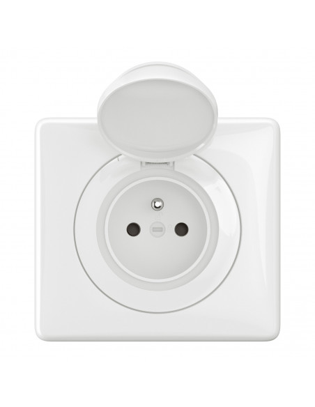 Prise 2P+T Surface Céliane IP44 complet Blanc LEGRAND CG8111
