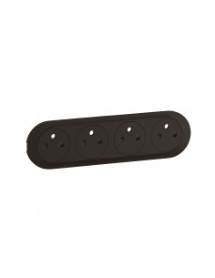 Enjoliveur prise précâblée 4x2P+T compacte Surface Céliane Noir LEGRAND CN0114